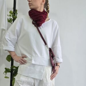 ΜΠΛΟΥΖΑ ΣΕ ΛΕΥΚΟ ΧΡΩΜΑ COTTON ΑΣΥΜΜΕΤΡΗ