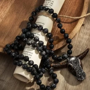 BOHEMIAN TRIBAL NECKLESS BLACK BEADS