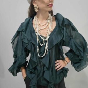 FRILL ΜΠΛΟΥΖΑ ΜΕ VNECK ΛΑΙΜΟΚΟΨΗ