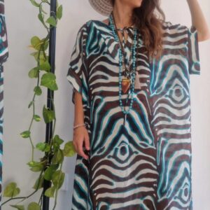 VOILE KAFTAN TIRQUAZ ΑΕΡΙΝΟ ΥΦΑΣΜΑ ΙΔΑΝΙΚΟ ΓΙΑ ΠΑΡΑΛΙΑ