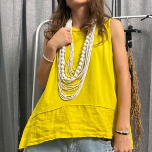 COTTON/ LINEN ΜΠΛΟΥΖΑ ΑΜΑΝΙΚΗ ΣΥΝΔΙΑΖΕΙ ΔΥΟ ΥΦΑΣΜΑΤΑ